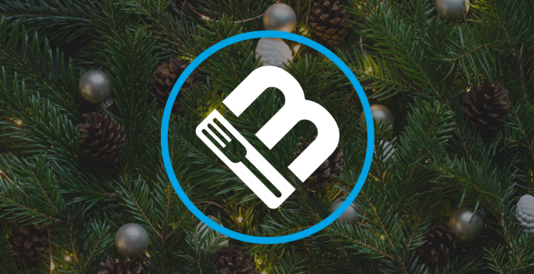 MobileBytes cloud POS for restaurants logo on holiday background.